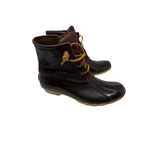 Sperry Top-Sider Brown Leather Rubber Salt Water Insulated Duck Boot Women's 7